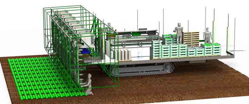 The Columbia harvesting header system for vegetables